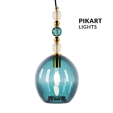 Brass & Glass Colorglass Balls Pendant 3D model image 1 