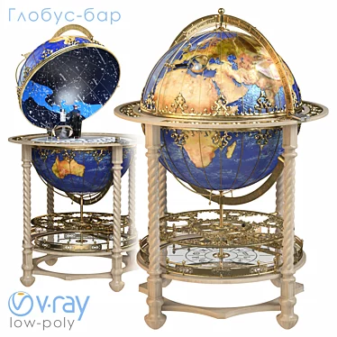 Title: TurboSip Foldable Globe Bar 3D model image 1 