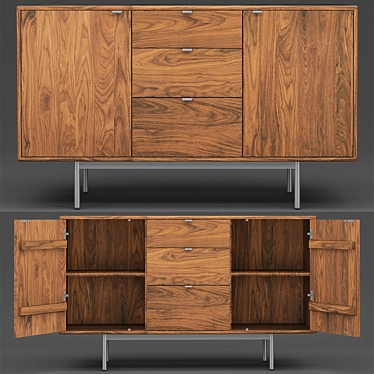 Hensley Storage Cabinets: Stylish Storage Solution 3D model image 1 