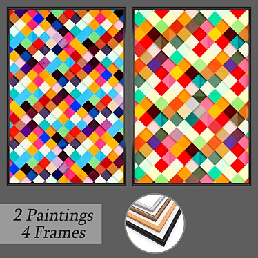 Modern Art Set: No 153 Wall Paintings 3D model image 1 