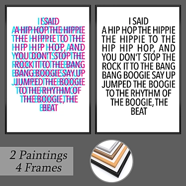 Gallery Ensemble No. 160 - 2 Paintings & 4 Frame Options 3D model image 1 