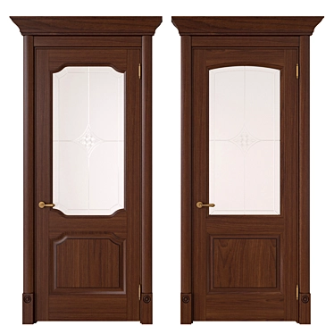 Decanto Collection: Vintage Enamel Birch Wood Door 3D model image 1 