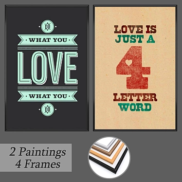 Elegant Wall Art Set with Multiple Frames 3D model image 1 