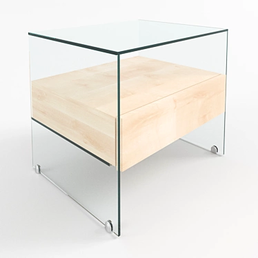 Modern Glass Cabinet: Sleek Design, 480x550x440mm 3D model image 1 