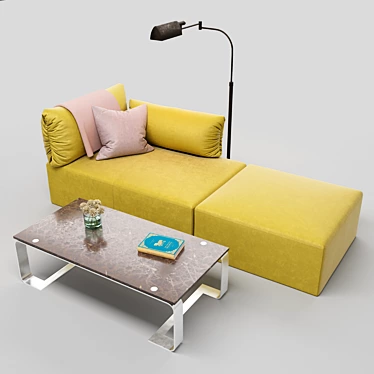 Luxurious Bottega Veneta Tassello Sofa 3D model image 1 