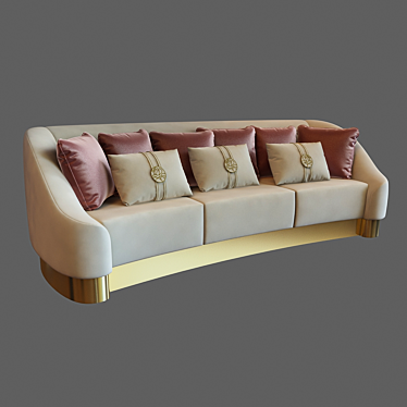 Luxury Triple Sofa: INFINITY 6052 3D model image 1 