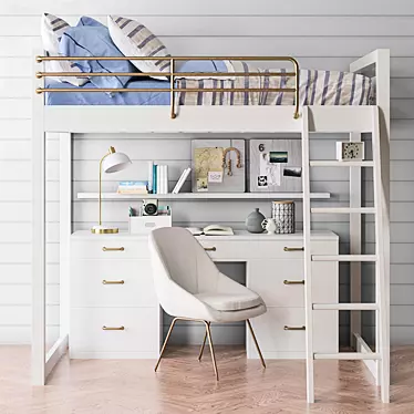 Waverly loft desk bed set from Pottery Barn