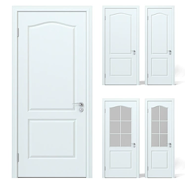 Modern Unwrap Interior Door Set 3D model image 1 