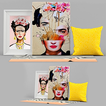 Frida Decor Set | Carpets, Pillows, and Pics 3D model image 1 