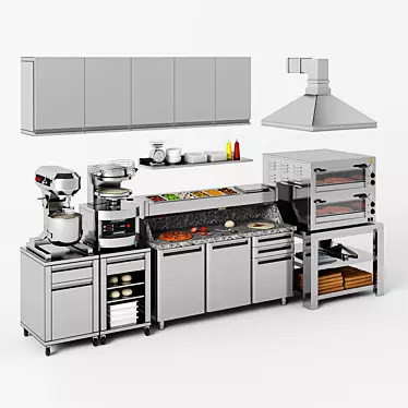 Cuppone Pizza Equipment: Dough Mixer, Dough Press, Oven & Prep Table 3D model image 1 