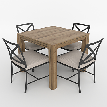 Elegant Carmel Dining Set 3D model image 1 