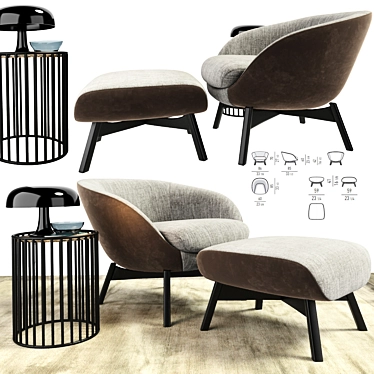 Elegant Minotti Russell Armchair 3D model image 1 