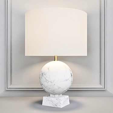 Elegant Blanc Sculpte Table Lamp 3D model image 1 