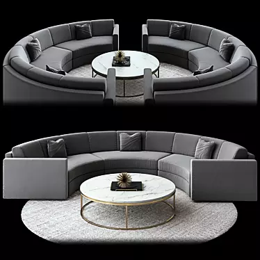 Modern Curve Sofa Set: Restoration Hardware 3D model image 1 