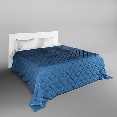 Modern White Malm Bed 3D model image 1 