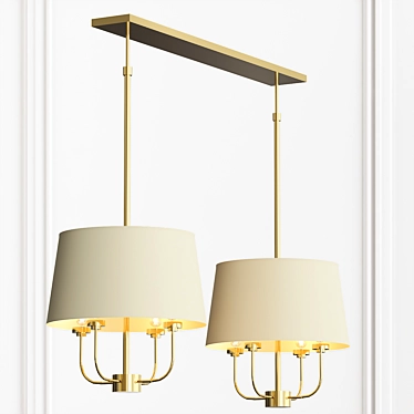 Modern Elegance Lur Double Chandelier 3D model image 1 