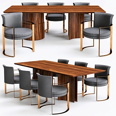 Elegant Fendi Dining Table 3D model image 1 