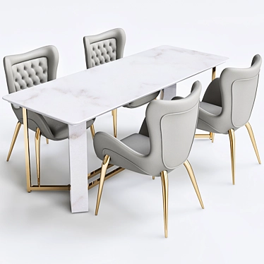 Luxury Rugiano Chair and Table 3D model image 1 
