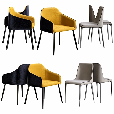 Elegant Laja Dining Chair 3D model image 1 