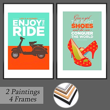 Modern Wall Art Set with Multiple Frames 3D model image 1 