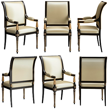 Elegant Regency Armchair 3D model image 1 