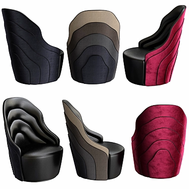 Elegant Couture Armchair: Färg & Blanche 3D model image 1 