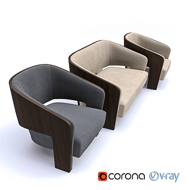 Italian Chloe Armchair by Marelli 3D model image 1 