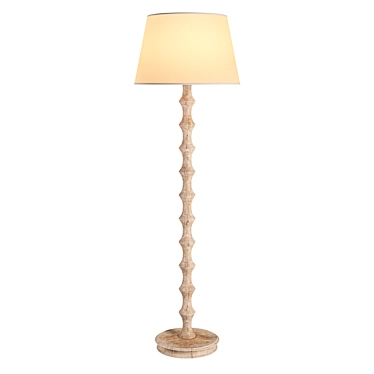 Belgian White Bamboo Floor Lamp 3D model image 1 