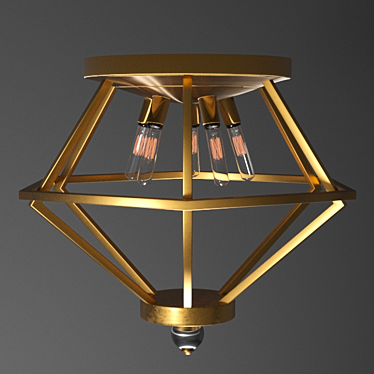 Diamond Drop Ceiling Light: Elegant Crystal Pendant 3D model image 1 