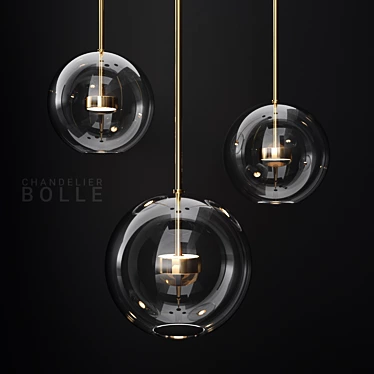 Giopato & Coombes Bolle 1 Bubble - Elegant Clear/Gold Pendant 3D model image 1 