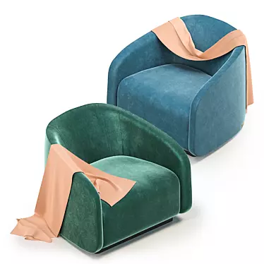 Fendi Fanny Swivel Armchair - Luxury Design 3D model image 1 