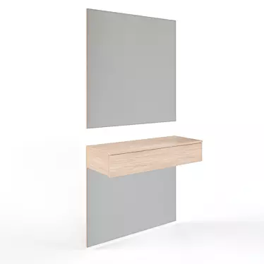 Elegant Mirror-Shelf Combo 3D model image 1 