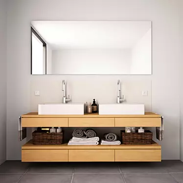 Modern Bathroom Furniture Set 3D model image 1 