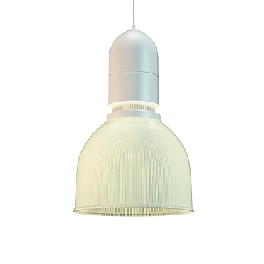  Industrial Ribbed Glass Pendant Light 3D model image 1 