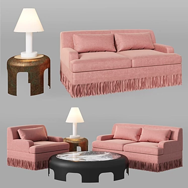 Luxurious Bottega Veneta Rudi Sofa Set 3D model image 1 