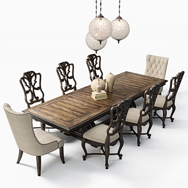 Rhapsody Rustic Dining: Casual Opulence 3D model image 1 