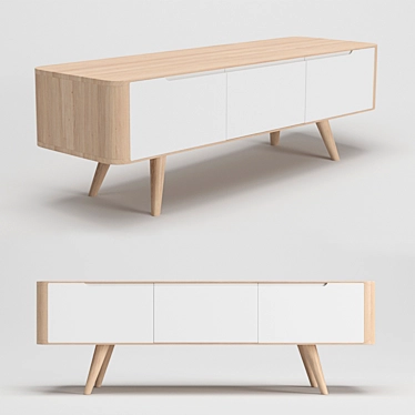 Elegant Oak TV Sideboard 3D model image 1 