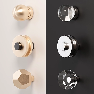 Title: Sleek Cabinet Button Handles 3D model image 1 