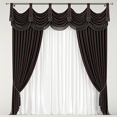 Elegant Drapery for Classic Décor 3D model image 1 