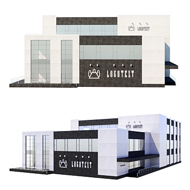 Modern Three-Story Office Building 3D model image 1 