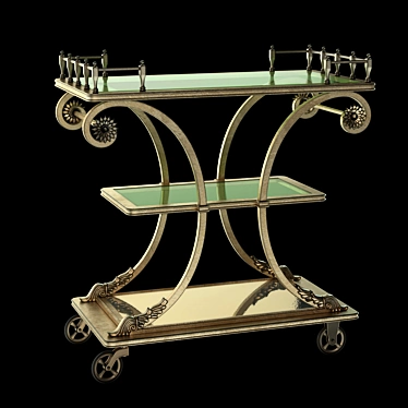 Elegant Rivoli Serving Cart 3D model image 1 