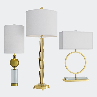 Elegant Table Lamps by Crestview 3D model image 1 