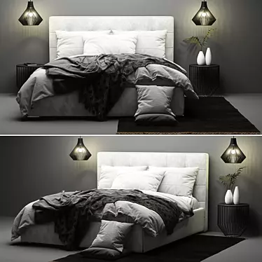 Boconcept Mezzo Bed: Sleek and Stylish Sleeping Solution 3D model image 1 