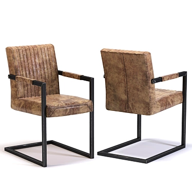 Modern Brown Cantilever Chair 3D model image 1 