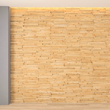 Wooden Wall Panel 3D model image 1 