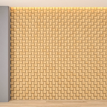 Elegant Wood Wall Panels 3D model image 1 