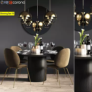 Luxury Gubi Dining Collection 3D model image 1 