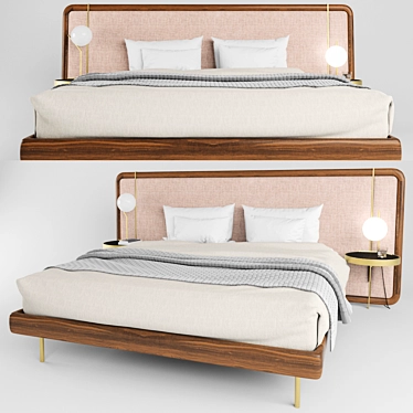 Porada Killian Bed: Luxury Fabric Design 3D model image 1 