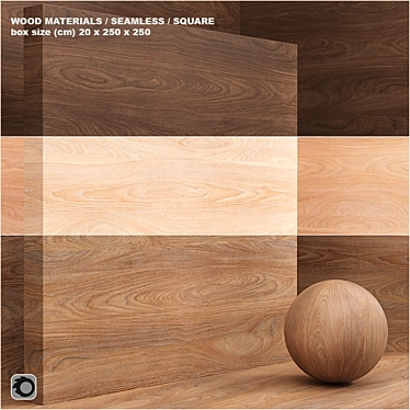 Seamless Wood Veneer Box Set 3D model image 1 