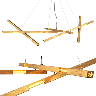 Elegant Brass Chandelier – Luxurious Modern Lighting 3D model image 1 